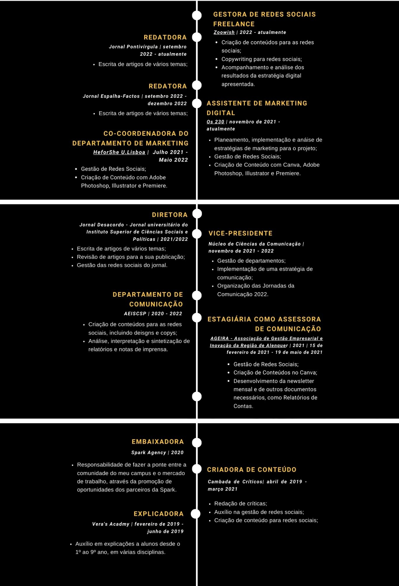 infografia de experiência com a descrição